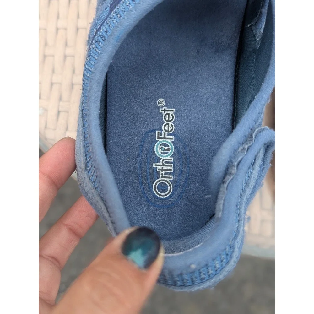 Outdoor Hiking Water Shoes Closed Toe Sport Sandals Orthofeet Blue Women 9 XW